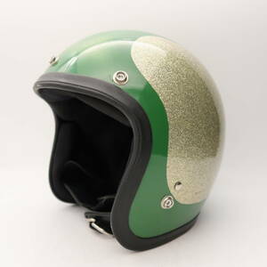 Sシェル SHOEI D-3 55cm 緑 金 ショーエイ 60s　1968年 当時 アメリカ ビンテージ ヘルメット bell 500 tx ジェット