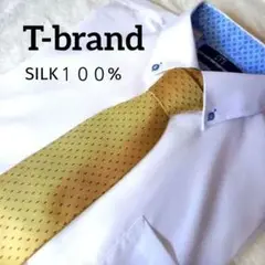 メンズネクタイ♠T-brand♧シルク100％♠全長145㎝♧大剣幅8.5㎝