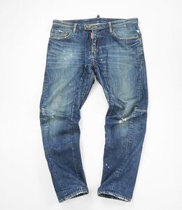 DSQUARED2 ◆ クラッシュ バイカージーンズ インディゴ サイズ50 立体裁断 デニムパンツ ディースクエアード ◆484/QV15