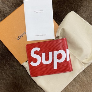 新品未使用 Supreme × LOUIS VUITTON シュプリーム ルイヴィトン エピ M67717 ポルトフォイユ・スレンダー 二つ折り財布 赤