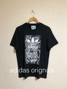 【新品】 adidas originals CAMO LABEL TEE アディダス オリジナルス カモフラージュ ラベル Tシャツ トップス サイズL 半袖 黒 DH4769