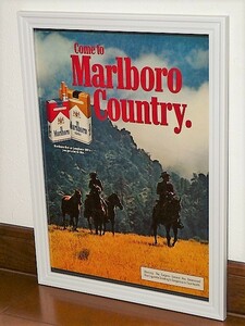 1977年 USA 70s vintage 洋書雑誌広告 額装品 Marlboro マルボロ マルボロマン / 検索用 店舗 ガレージ 看板 ディスプレイ 装飾 (A4size)