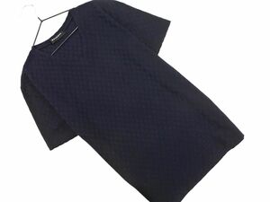 ネコポスOK BOYCOTT ボイコット Vネック ブロックチェック Tシャツ size2/濃紺 ■◆ ☆ eed0 メンズ
