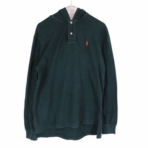 Polo by Ralph Lauren ポロバイラルフローレン ワイポイントロゴ パーカー 鹿の子 ブラック (メンズ M) O2994