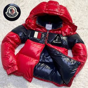 希少L!! モンクレール 『圧倒的存在感』 MONCLER ゲイリー GARY ダウンジャケット 19AW 肉厚 ワッペン フード ナイロン レッド 赤 2 メンズ