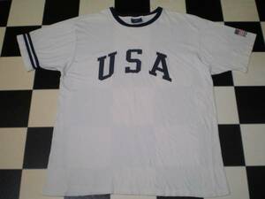 90s POLO SPORT Tシャツ L 90年代 USA製 ポロスポーツ Ralph Lauren ラルフローレン 星条旗 トップス OLD VINTAGE 古着