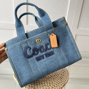 【新品未使用】コーチ　COACH coach メンズ　バッグ　デニム　ラージ　カーゴ　トート　ショルダー　CR659 正規品　新品　未使用