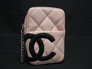 1円 CHANEL シャネル ココマーク マトラッセ カンボンライン レザー シガレットケース タバコケース ポーチ 小物入れ ピンク系 AX7713