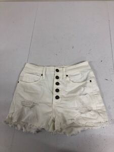 送料無料★Abercrombie&Fitch HIGH RISE SHORT★ショートパンツ　ホワイト　白★レディース 25 #61224sj118