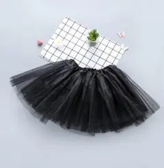 【再入荷】黒　ブラック　パニエ　チュール　キッズ　女の子　ドレス　記念撮影