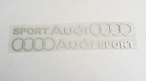 1送料込○○○○Ａｕｄｉ sports 白系ステッカー２点セット1101