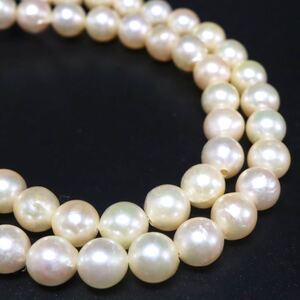 1円〜!!●アコヤ本真珠ネックレス●J 約31.4g 約41.5cm 約7.0-7.5mm珠 pearl necklace jewelry パール DC0/DE0 B254