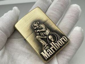 1円 ZIPPO ライター マルボロ Marlboroジッポ Zippoオイルライター真鍮製 中古品 喫煙グッズ ジッポー 火花確認済R674368