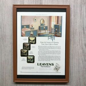 ◆即決◆1927年(昭和2年) LEAVENS FURNITURE レーベンス 家具【B4-8714】アメリカビンテージ雑誌広告【B4額装品】当時物/本物広告★同梱可