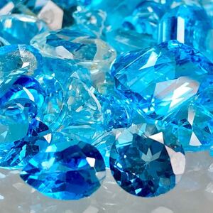 1円〜!!☆天然ブルートパーズおまとめ100ct☆f 約20.0g ルース 裸石 宝石 ジュエリー jewelry blue topaz w2 ま9