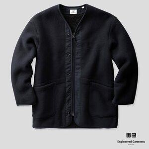 新品 Uniqlo Engineered Garments エンジニアド ガーメンツ フリースノーカラーコート ネイビー M