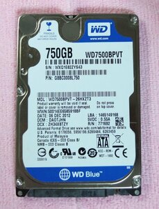 WD 2.5インチ HDD 750GB 使用時間 1,723H