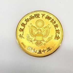 K24 純金 昭和五十年 天皇皇后両陛下御訪米記念 メダル 総重量14.6ｇ【CEAV9058】