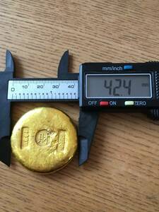 Z20)中国大清金錠 「財」1点　重約77g 古物旧藏 元宝 硬貨