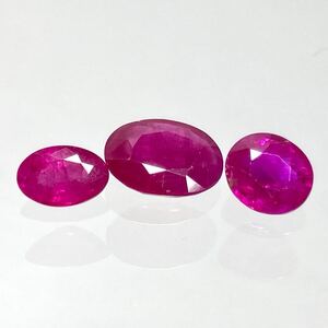 ソ付き入り!!1円〜!!◆天然ルビー3点おまとめ◆j 1.059ct/1.34ct/0.56ct ルース 裸石 宝石 ruby コランダム 紅玉 jewelry DI0/EA1 w3ツ3