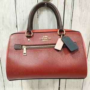 コーチ COACH 91161 バッグ ハンドバッグ ２WAYバッグ レッド レザー ショルダー欠品 中古品 【12736