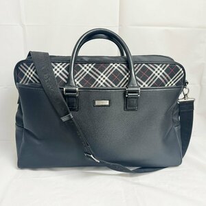 キングラム[27]BURBERRY BLACK LABEL バーバリー ブラックレーベル ボストンバッグ ビジネスバッグ★ブラック★【送料無料】