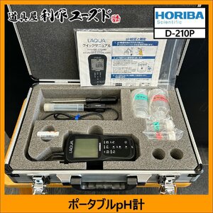 【美品中古品!!】堀場 ポータブルpH計/D-210P ■無補充型pH電極(9652-10D)付 ■pH7・pH4標準液付き ■アタッシュケース付【買取品】