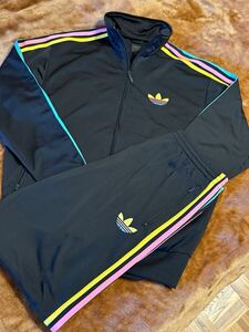 【1円スタート】アディダスオリジナルス adidas Originals 完売入手困難 お洒落3ストライプスジャージ上下セットアップ O LL 2L XL新品同様