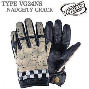 送料0 Vin&Age ヴィンアンドエイジ NAUGHTY CRACK SHORT GLOVES ナーティークラックグローブ VG24NS IVORY-S 春夏秋用 エイジング