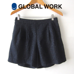 美品　GLOBAL WORK／グローバルワーク★　黒レース　ショートパンツ　L