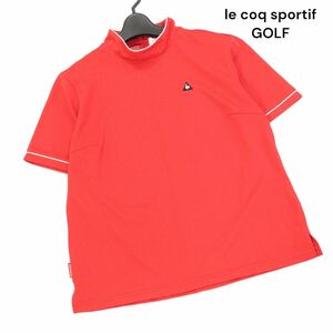 le coq sportif GOLF ルコック スポルティフ ゴルフ 春夏 ロゴ刺繍♪ 半袖 モックネック シャツ Sz.L　レディース 赤　K4T00845_6#A