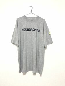 新品 Abercrombie & Fitch Tシャツ 半袖 ロゴTシャツ L グレー アバクロ カジュアル アメリカ