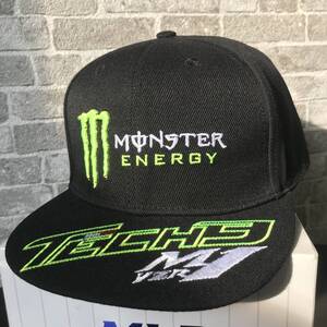 MONSTER ENERGY×TECH3フラットビルスナップバックキャップ★ブラック