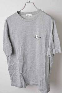 lql5-0440Black&White半袖グレー系Tシャツ　猫柄　Lサイズ