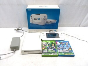 hatc3084-5 195 Nintendo 任天堂 Wii U WUP-001 本体 パッド 電源コード / ソフト マリオブラザーズ まとめて ニンテンドー 初期化済み