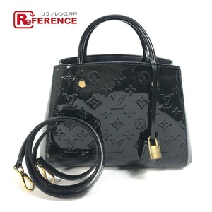 LOUIS VUITTON ルイヴィトン M50171 モノグラムヴェルニ モンテーニュBB 2WAY ショルダーバッグ 斜め掛け ハンドバッグ ブラック 【中古】