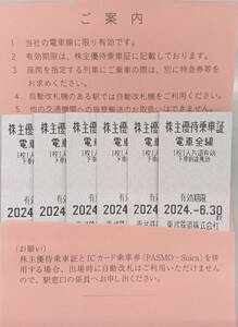 １円～　東武鉄道株主優待乗車証 6枚セット　送料無料！⑤