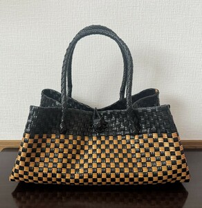 プラカゴ メルカド ハンドメイド トートバッグ 軽量 かごバッグ 横長 舟型サイズ ハンドバッグ