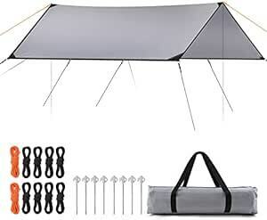 Joyesy 天幕 大型 防水タープ キャンプテント 大型タープ キャンプ天幕 防水PU2000 日除け 遮光 遮熱 8つペグ