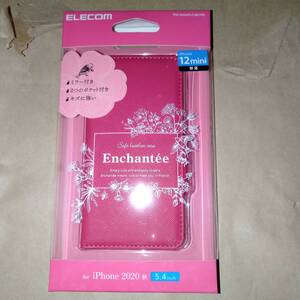 iPhone 12 mini サフィアーノ調レザーケース ディープピンク Enchante