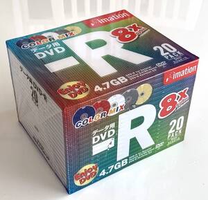 ★未開封品 美品★データ用DVD-R 20枚パック 8倍速 4.7GB 1回録画用 5mmスリムケース imation Color Mix