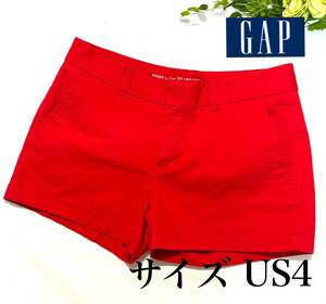 GAP　ギャップ　KHAKIS by GAP　ショートパンツ　レッド　レディースUS４　日本W７０　ゴルフにも