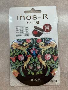 朱肉　印鑑ケース　イノス　黒　花　inos-R