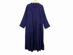 nest Robe/ネストローブ ワンピース ロング丈 麻100% 前ボタン レディース ワンピース パープル