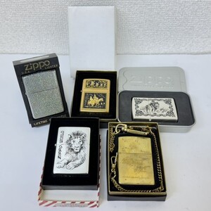 F834-K52-84▲ Zippo ジッポ オイルライター 5点セット WORLD ワールド ライオン 馬 gift etc