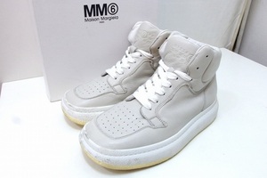 エムエム6メゾンマルジェラ MM6 Maison Margiela ハイカット レザースニーカー グレー ・37 S66WS0089 グレー kz4818216070