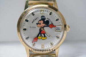 即決　貴重　 美品 ミッキー マウス　手巻き時計　ELGIN　エルジン　ディズニー
