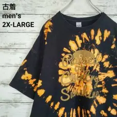 古着 ブリーチ Tシャツ 奇抜 タイダイ ビッグサイズ ギルダン ブラック2XL