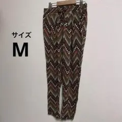 【ストレンジヘブン】イージーパンツ　テーパード　ネイチャー　エスニック　M