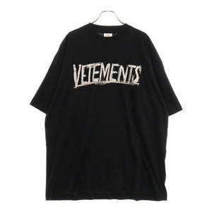 VETEMENTS ヴェトモン 22SS World Tour T-Shirt ワールドツアー プリント半袖Tシャツ ブラック UE52TR270S